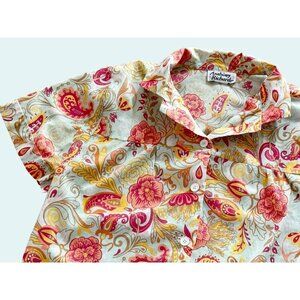 Vintage ANTHONY RICHARDS Hawaiian Floral Tunic Shirt Smock Top Size M